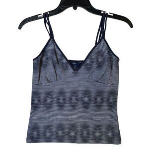 Vintage GAP Babydoll Tank Top Size M Blue Stripe Fairy Preppy Y2K Fitted Stretch